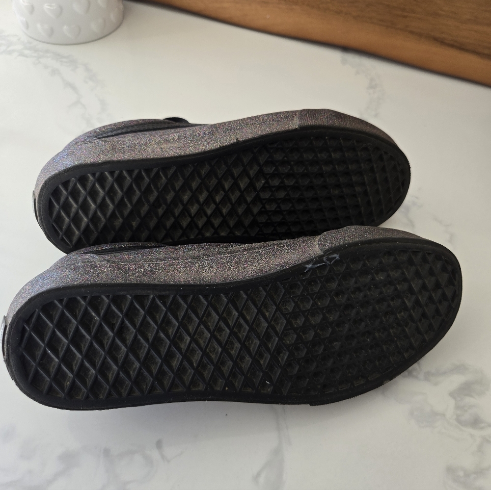 Womens Black Sparkle Vans Tennis Shoes - Size 9 Womens - Picture 5 of 6